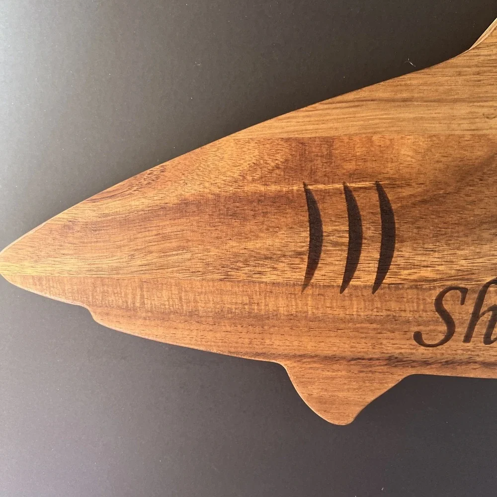 Funny Shark Coochie Board Shark-Shaped Wood Charcuterie Cutting Board 23